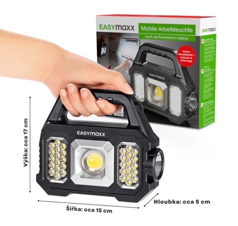 EASYmaxx Mobilní dílenská solární pracovní svítilna s powerbankou 12899 (5)